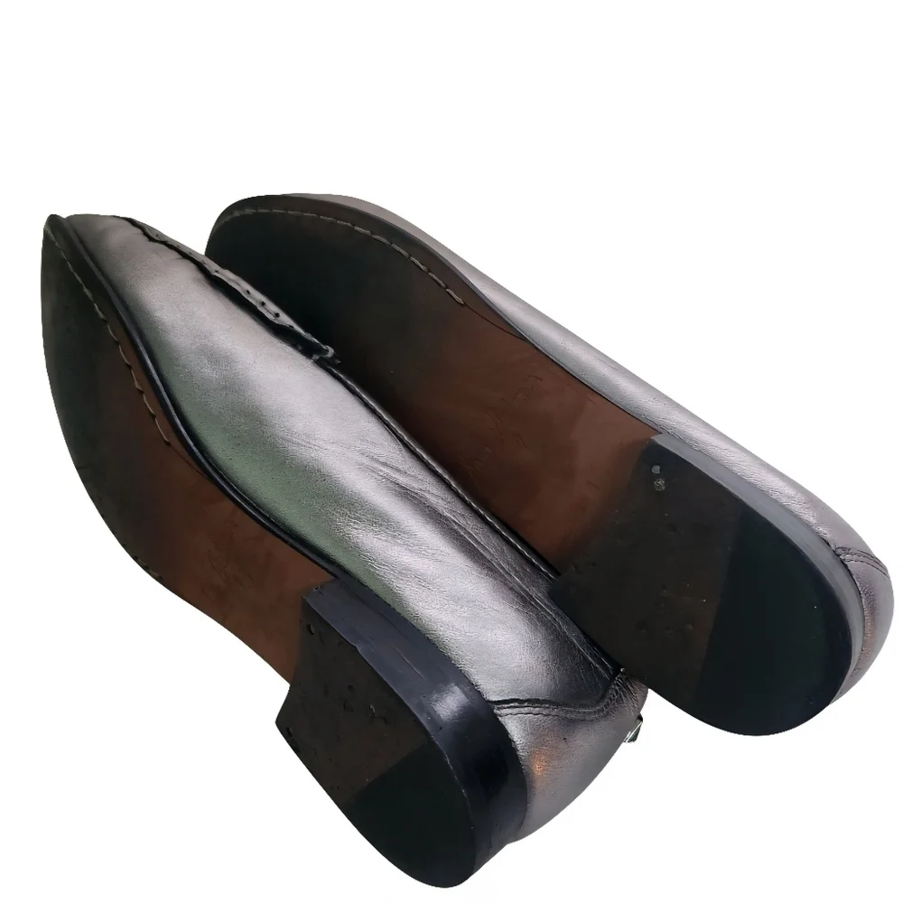 Sam Edelman Talia Silver Metallic Leather Horse Bit Loafers Size 7M